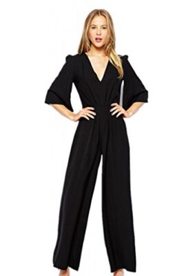 Cfanny Women’s Bell Sleeves Tunic Wide Leg Jumpsuits